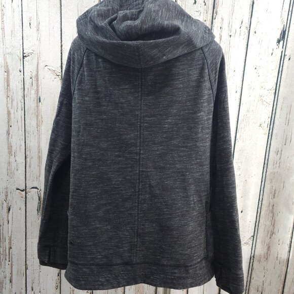 Women's Size 10 Lululemon Button Front hooded sweatshirt coat Gray Spacedye EUC - Picture 14 of 16